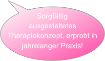 Sorgfältig ausgestaltetes Therapiekonzept, erprobt in jahrelanger Praxis!